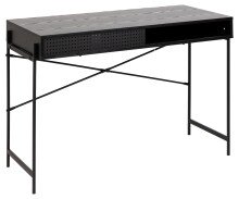Schreibtisch >Angus< in schwarz, MDF, Stahl -...