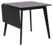 Esstisch >Roxby< in schwarz, MDF, Rubberwood - 80/120x76x80cm (BxHxT)