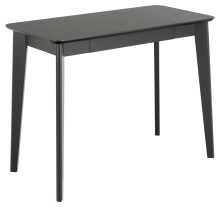 Schreibtisch >Roxby< in schwarz, MDF, Rubberwood -...