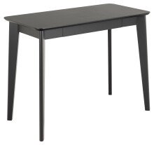 Schreibtisch >Roxby< in schwarz, MDF, Rubberwood -...
