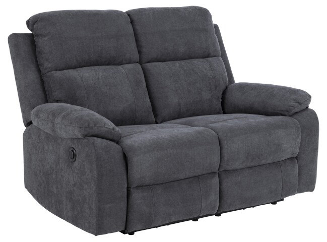 2-Sitzer >Mora< in Grau, Stoff, Stahl - 143,5x98x95cm (BxHxT)