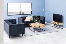 Couchtisch >Willford< in Wildeiche, MDF, Stahl - 80x40x80cm (BxHxT)