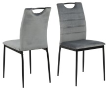 Polsterstuhl >Dia< (4er-Set) in Grau, Polyester,...