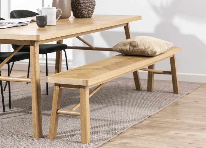 Sitzbank >Galway< in Eiche, Massivholz - 200x45x36cm (BxHxT)