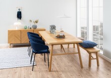 Sitzbank >Galway< in Eiche, Massivholz - 200x45x36cm (BxHxT)