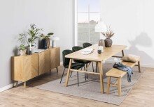 Sitzbank >Galway< in Eiche, Massivholz - 200x45x36cm (BxHxT)
