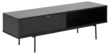 TV-Board >Angus< in schwarz, MDF, Stahl - 140x44,5x40cm (BxHxT)
