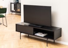 TV-Board >Angus< in schwarz, MDF, Stahl -...