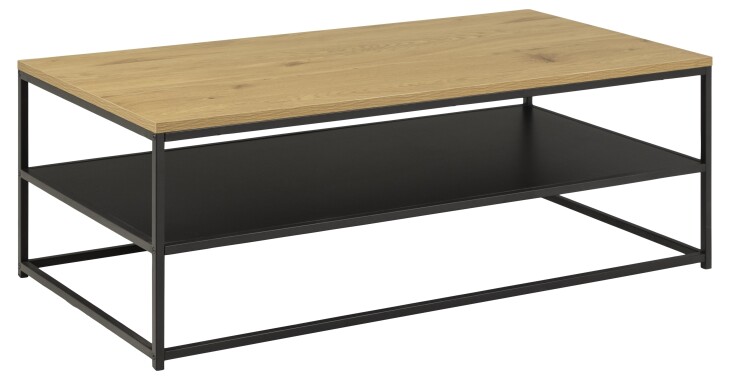 Couchtisch >Gila< in Wildeiche, MDF, Stahl - 120x42x60cm (BxHxT)