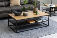 Couchtisch >Gila< in Wildeiche, MDF, Stahl - 120x42x60cm (BxHxT)