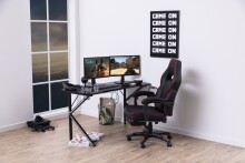 Gamingtisch >Ninja< in Carbon, MDF, Stahl - 140x75x60cm (BxHxT)