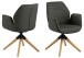 Armlehnstuhl >Aura< in Grau, Polyester, Rubberwood - 60,5x91x58,5cm (BxHxT)