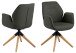 Armlehnstuhl >Aura< in Grau, Polyester, Rubberwood - 60,5x91x58,5cm (BxHxT)