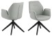 Armlehnstuhl >Aura< in Grau, Polyester, Rubberwood - 60,5x91x58,5cm (BxHxT)