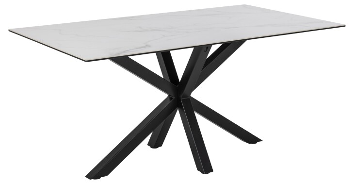 Esstisch >Heaven< in weiss, schwarz, Glas-Keramik, Stahl - 160x75,5x90cm (BxHxT)