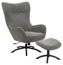 Relaxsessel >Talgarth< in anthrazit, Polyester, Stahl - 76x105x86cm (BxHxT)