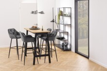 Barhocker >Brooke< (2er-Set) in Grau, Polyester, Stahl - 52x104x53cm (BxHxT)