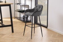 Barhocker >Brooke< (2er-Set) in Grau, Polyester,...