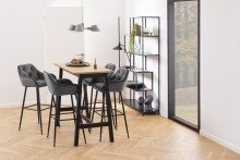 Barhocker >Brooke< (2er-Set) in Grau, Polyester, Stahl - 52x104x53cm (BxHxT)