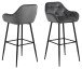 Barhocker >Brooke< (2er-Set) in Grau, Polyester, Stahl - 52x104x53cm (BxHxT)