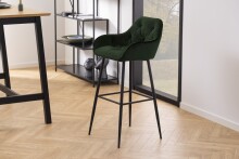 Barhocker >Brooke< (2er-Set) in waldgrün, Polyester, Stahl - 52x104x53cm (BxHxT)