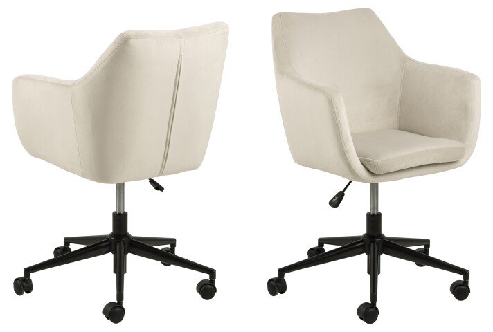 Schreibtischstuhl >Nora< in sand, Polyester, Stahl - 58x91x58cm (BxHxT)