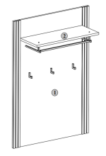 Garderobenpaneel >Joe< in Eiche / anthrazit - 82x120x28 (BxHxT)