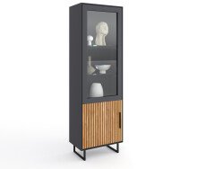 Stauraumvitrine >Joe< in Eiche / anthrazit, Eiche...