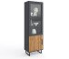 Stauraumvitrine >Joe< in Eiche / anthrazit, Eiche teilmassiv - 54x197x40 (BxHxT)