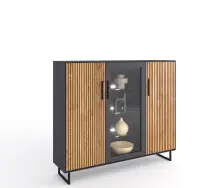 Highboard >Joe< in Eiche / anthrazit, Eiche...
