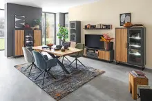 Highboard >Joe< in Eiche / anthrazit, Eiche...