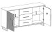 Sideboard >Joe< in Eiche / anthrazit, Eiche teilmassiv - 163x84x40cm (BxHxT)