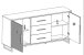 Kommode >Eddie< in Eiche / schwarz, Eiche teilmassiv - 163x84x40cm (BxHxT)