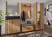 Garderobenschrank >Eddie< in Eiche / schwarz - 70x197x40 (BxHxT)