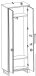 Garderobenschrank >Eddie< in Eiche / schwarz - 70x197x40 (BxHxT)