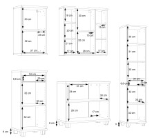 Badezimmer-Set >Veris< (5-teilig) in Artisan Eiche Dekor / secret grey
