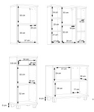 Badezimmer-Set >Veris< (4-teilig) in Artisan Eiche Dekor / secret grey