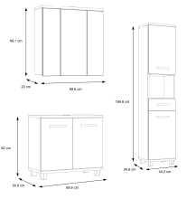 Badezimmer-Set >Aggi< (3-teilig) in Sonoma Eiche...