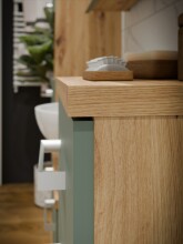 Badezimmer-Set >Veris< (5-teilig) in Artisan Eiche Dekor / salbei, Holzwerkstoff