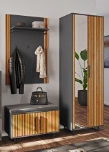 Garderoben-Set >Joe< (3-teilig) in Eiche /...