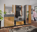 Garderoben-Set >Joe< (3-teilig) in Eiche / anthrazit - 153x197x40 (BxHxT)