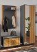 Garderoben-Set >Joe< (3-teilig) in Eiche / anthrazit - 153x197x40 (BxHxT)