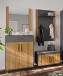 Garderoben-Set >Joe< (4-teilig) in Eiche / anthrazit - 165x197x40 (BxHxT)