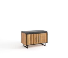 Garderoben-Set >Eddie< (3-teilig) in Eiche / schwarz - 153x197x40 (BxHxT)
