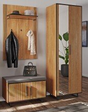 Garderoben-Set >Eddie< (3-teilig) in Eiche /...