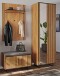 Garderoben-Set >Eddie< (3-teilig) in Eiche / schwarz - 153x197x40 (BxHxT)