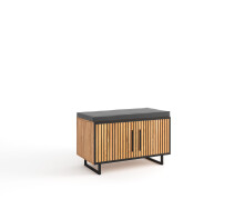 Garderoben-Set >Eddie< (4-teilig) in Eiche / schwarz - 165x197x40 (BxHxT)