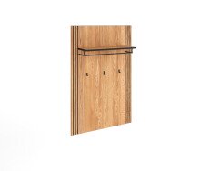 Garderoben-Set >Eddie< (4-teilig) in Eiche / schwarz - 165x197x40 (BxHxT)
