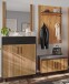 Garderoben-Set >Eddie< (4-teilig) in Eiche / schwarz - 165x197x40 (BxHxT)
