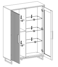 Wohnwand >Joe< (3-teilig) in Eiche / anthrazit - 287x173x40 (BxHxT)